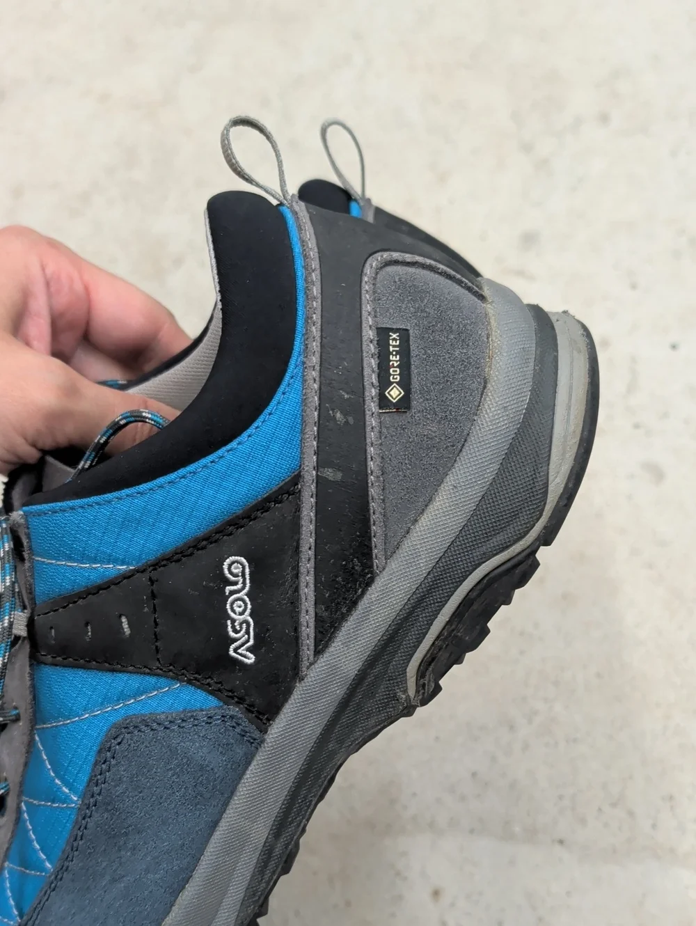 Asolo Pipe GV Gore-Tex Blue and Gray Men's Outdoor Lace-Up Hiking Shoes